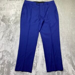 JoS A Bank 1905 Men's 36 Regular‎ Blue 100% Wool Dress Pants Preppy Boho Grunge